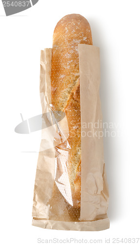 Image of Fresh baguette in a paper bag