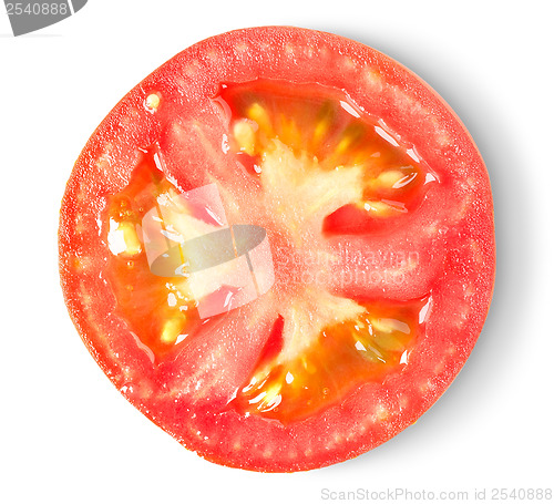 Image of Half a tomato isolated over white