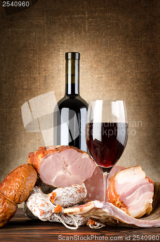 Image of Wine and meat