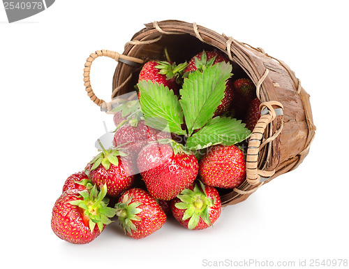 Image of Strawberries in a wooden basket