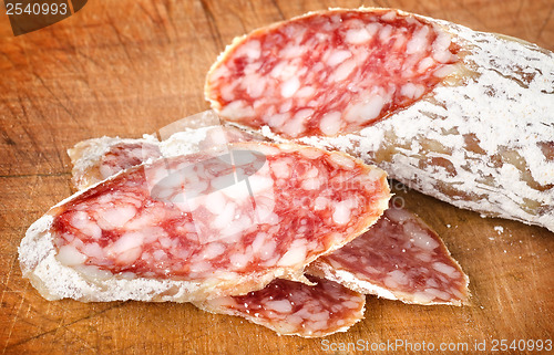 Image of Salami on a cutting board