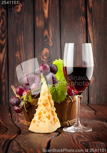 Image of Wine glass and cheese