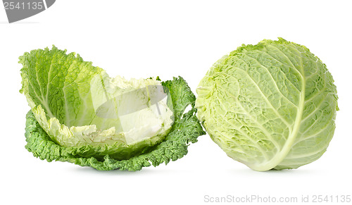 Image of Cabbage leaves and cabbage