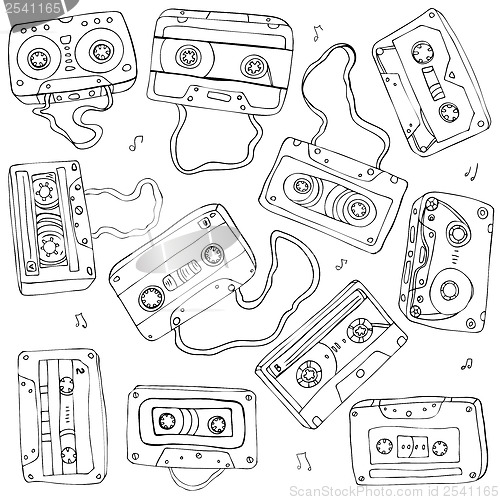 Image of Set of retro cassette tapes