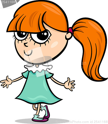 Image of cute little girl cartoon illustration