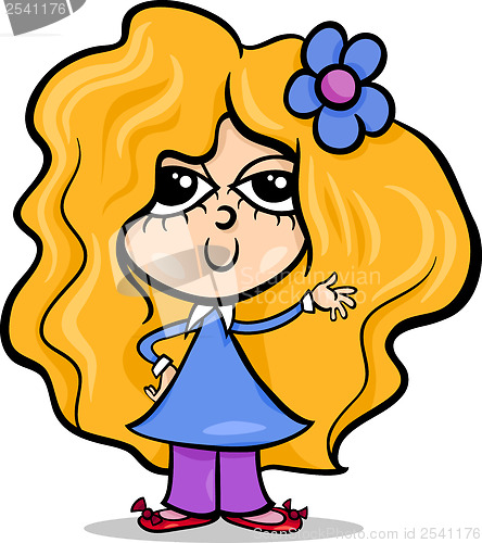 Image of cute little girl cartoon illustration