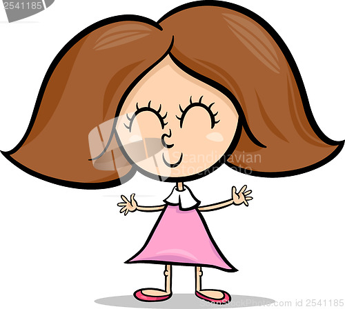 Image of cute little girl cartoon illustration