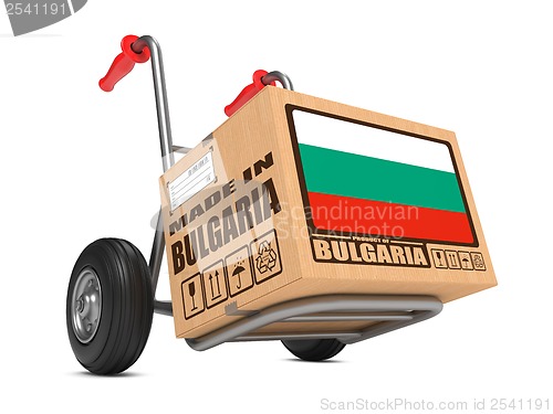 Image of Made in Bulgaria - Cardboard Box on Hand Truck.