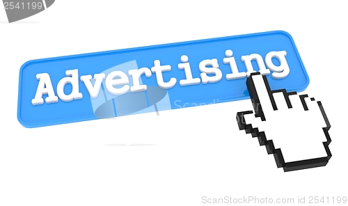 Image of Advertising Button with Hand Cursor.