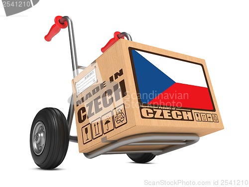 Image of Made in Czech - Cardboard Box on Hand Truck.