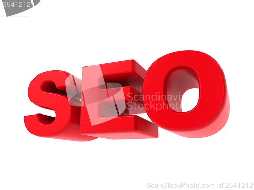 Image of SEO - Red Text Isolated on White.