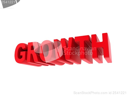Image of Growth - Red Text Isolated on White.