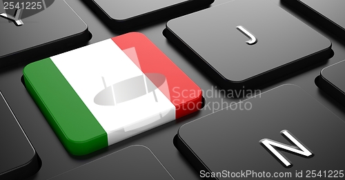 Image of Italy - Flag on Button of Black Keyboard.