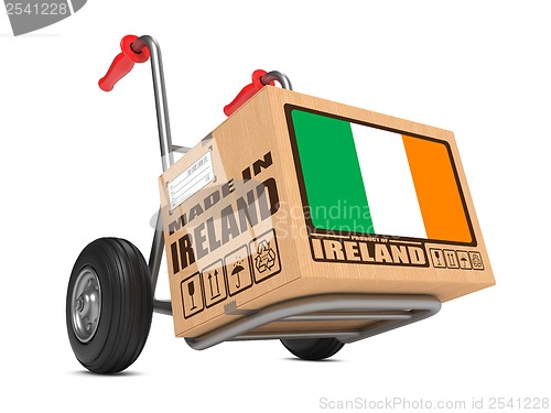 Image of Made in Ireland - Cardboard Box on Hand Truck.