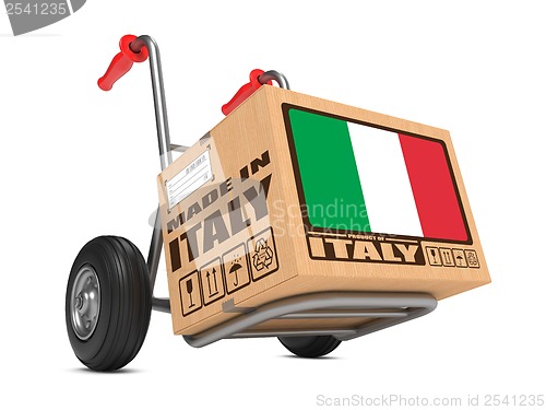 Image of Made in Italy - Cardboard Box on Hand Truck.