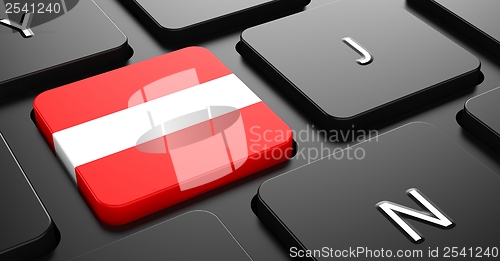 Image of Austria - Flag on Button of Black Keyboard.