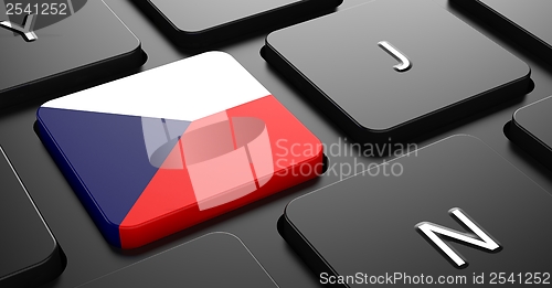 Image of Czech Republic - Flag on Button of Black Keyboard.