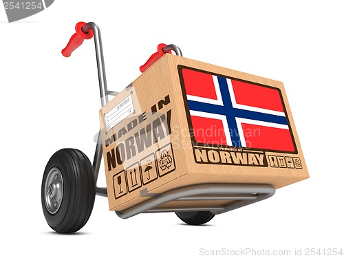 Image of Made in Norway - Cardboard Box on Hand Truck.