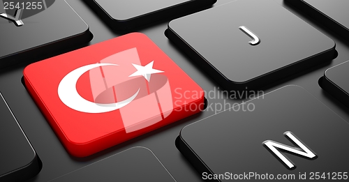 Image of Turkey - Flag on Button of Black Keyboard.