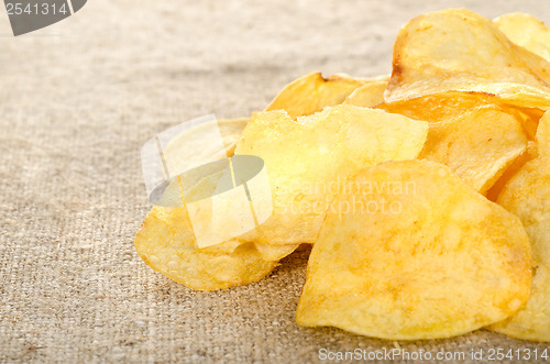 Image of Potato chips on a canvas