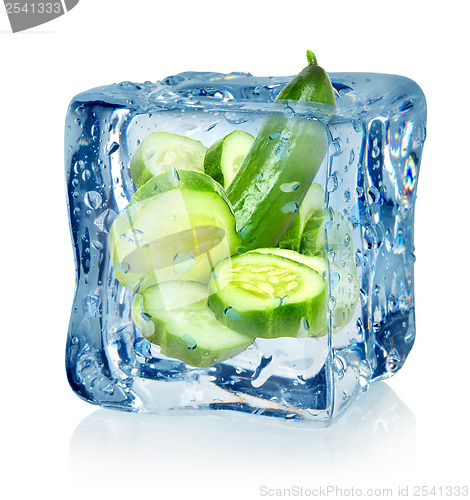Image of Ice cube and cucumber
