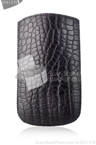 Image of Black leather case