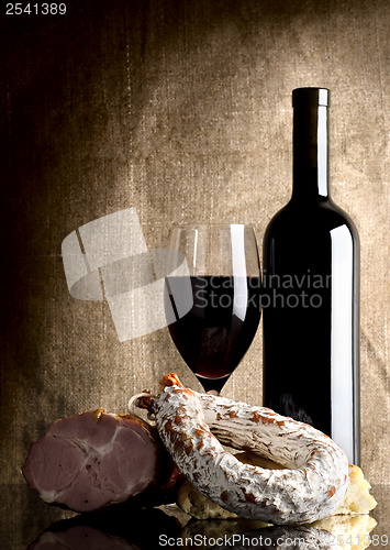 Image of Wine and meat products