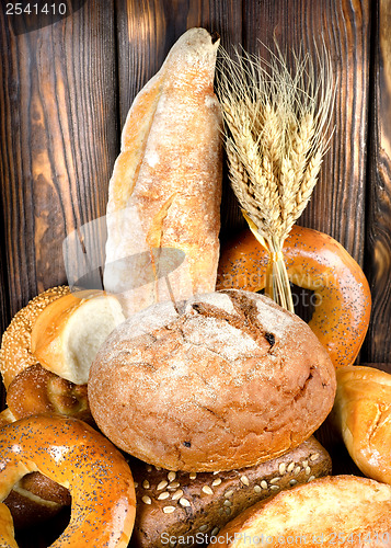 Image of Bread on a wooden table