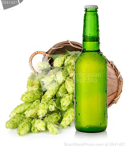 Image of Beer and hops in basket