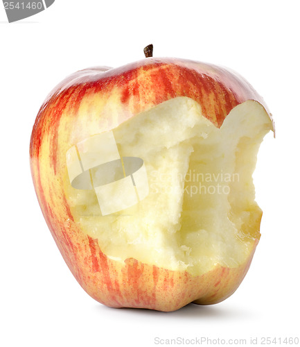 Image of Eaten red apple isolated