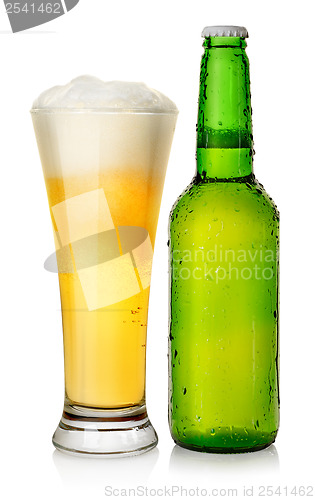 Image of Bottle and mug beer