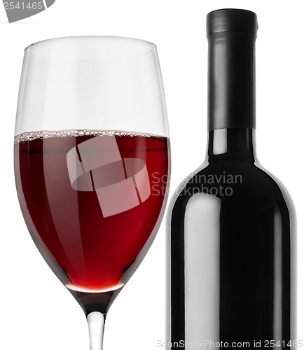 Image of Glass of wine and bottle of wine