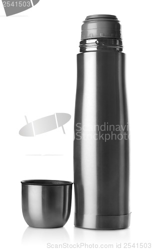 Image of Stainless steel thermos isolated