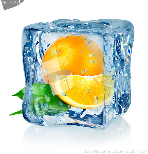 Image of Ice cube and orange