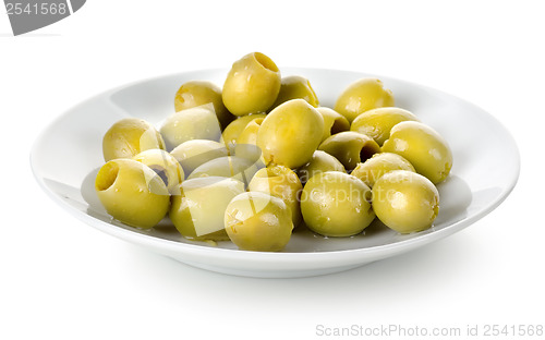 Image of Olives in a plate isolated