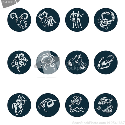 Image of Horoscope Zodiac  Star signs, vector set.