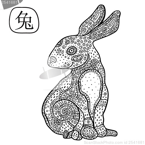 Image of Chinese Zodiac. Animal astrological sign. rabbit.