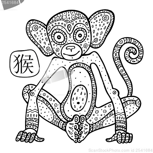 Image of Chinese Zodiac. Animal astrological sign. monkey.