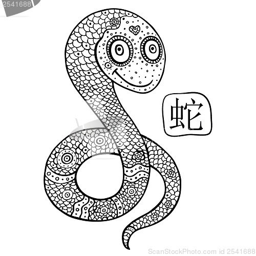 Image of Chinese Zodiac. Animal astrological sign. snake.
