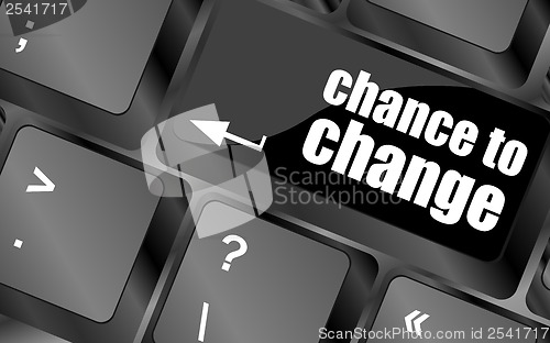 Image of chance to change key on keyboard showing business success