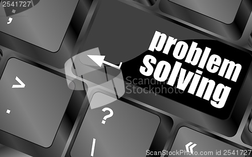 Image of problem solving button on computer keyboard key