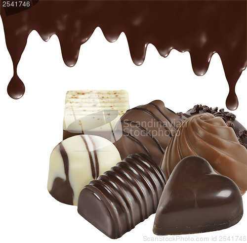 Image of Chocolate Candies On White Background 