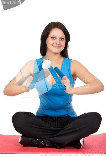 Image of young girl doing fitness