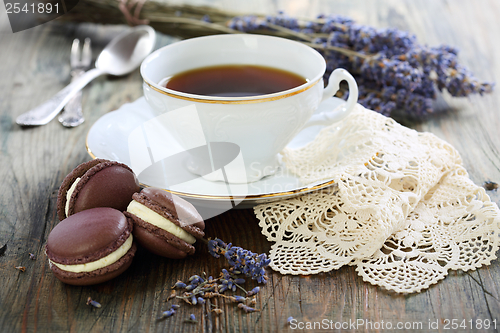 Image of Macarons with lavender cream.