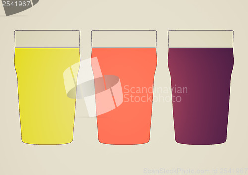 Image of Vintage look Pints of beer