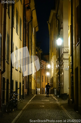 Image of Stockholm old city at night