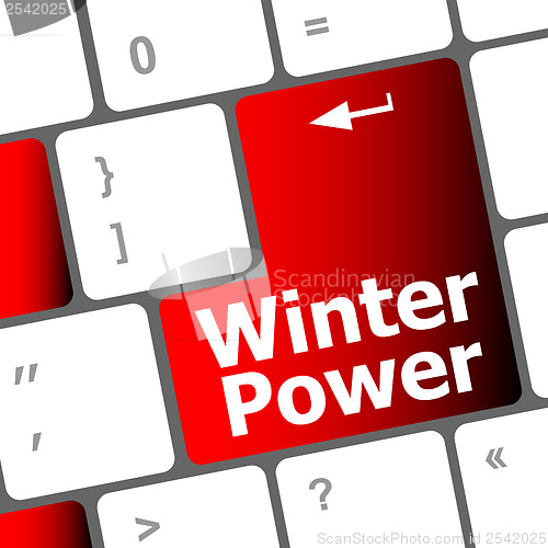 Image of winter power on computer keyboard key button