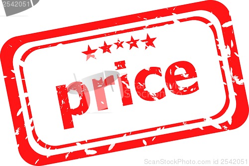 Image of price red rubber stamp over a white background