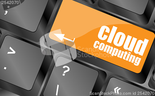 Image of computer keyboard for cloud computing, business concept