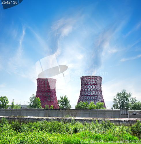 Image of Thermal station and smoke stack